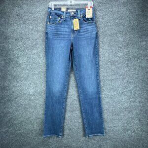 Levis 724 Jeans 30x32 High Rise Slim Straight‎ Blue Medium Wash Stretch